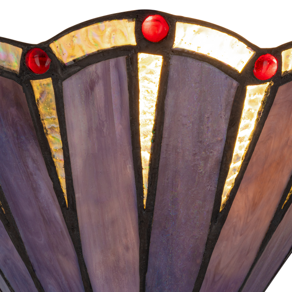 Tiffany wandlamp – Art Deco waaier – B 25,5 × H 14,5 cm (Art. 7712)