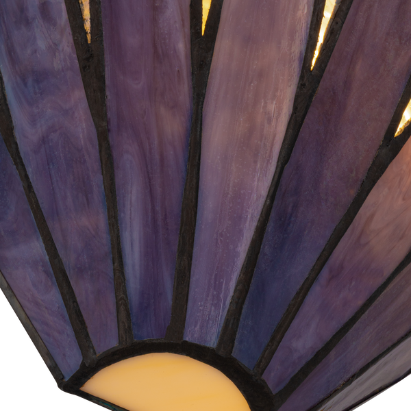 Tiffany wandlamp – Art Deco waaier – B 25,5 × H 14,5 cm (Art. 7712)