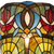 Tiffany Wandleuchte mit Blüten & Fächerbögen – Cremegelb, Rot & Blau – B 28 cm (Art. 7714)