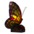 Tiffany vlinderlamp Rode Vleugelrand – Geel, Groen & Rood – H 22,5 cm (Art. 8008)