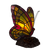 Tiffany vlinderlamp Rode Vleugelrand – Geel, Groen & Rood – H 22,5 cm (Art. 8008)