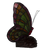 Tiffany vlinderlamp Rode Vleugelrand – Geel, Groen & Rood – H 22,5 cm (Art. 8008)