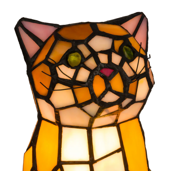 Tiffany kat zittend – Oranje&Geel – H 23 cm (Art. 8012)