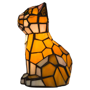 Tiffany kat zittend – Oranje&Geel – H 23 cm (Art. 8012)