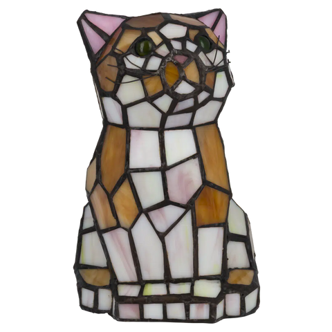 Tiffany kat zittend – Oranje&Geel – H 23 cm (Art. 8012)