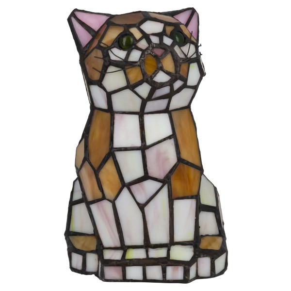 Tiffany kat zittend – Oranje&Geel – H 23 cm (Art. 8012)