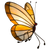 Tiffany vlinderlamp op pootjes – Licht Crème, Amber & Wit Glas – H 24 cm (Art. 8014)
