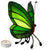 Tiffany vlinder waxinelichthouder – Groen & Geelgroen – H 14 cm (Art. 8017)