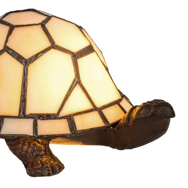 Tiffany schildpadlamp – Elegante uitstraling (Wittinten) – L 22 × B 18 cm (Art. 8070)