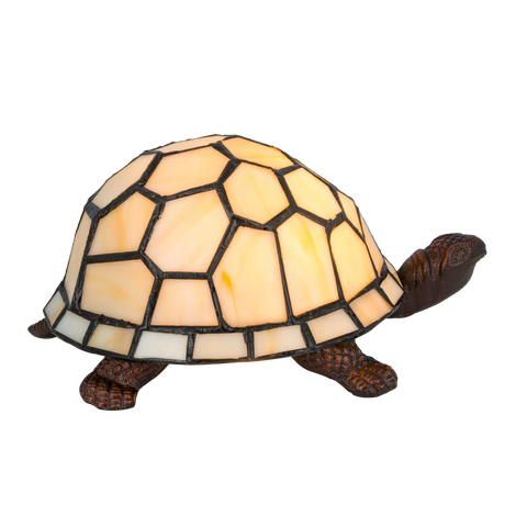 Tiffany schildpadlamp – Elegante uitstraling (Wittinten) – L 22 × B 18 cm (Art. 8070)