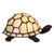 Roruvera Tiffany schildpadlamp met bronskleurige voet van glas in lood in crème glas-in-lood schild, brandend