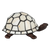 Tiffany schildpadlamp met bronskleurige voet van glas in lood in crème glas-in-lood schild, uitgeschakeld