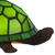 Detail Tiffany schildpadlamp met bronskleurige voet van glas in lood in groen glas-in-lood schild