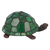 Tiffany schildpadlamp met bronskleurige voet van glas in lood in groen glas-in-lood schild, uitgeschakeld