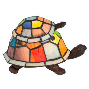 Tiffany schildpadlamp – Speelse uitstraling (Meerkleurig) – L 22 × B 18 cm (Art. 8090)