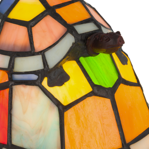 Tiffany schildpadlamp – Speelse uitstraling (Meerkleurig) – L 22 × B 18 cm (Art. 8090)