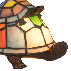 Tiffany schildpadlamp – Speelse uitstraling (Meerkleurig) – L 22 × B 18 cm (Art. 8090)