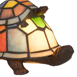 Tiffany schildpadlamp – Speelse uitstraling (Meerkleurig) – L 22 × B 18 cm (Art. 8090)