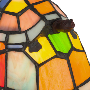 Tiffany schildpadlamp – Speelse uitstraling (Meerkleurig) – L 22 × B 18 cm (Art. 8090)