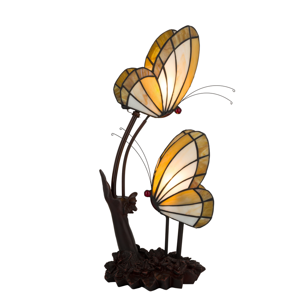 Tiffany vlinderlamp – Natuurlijke uitstraling – L 23 × B 17 × H 45 cm (Art. 8102)