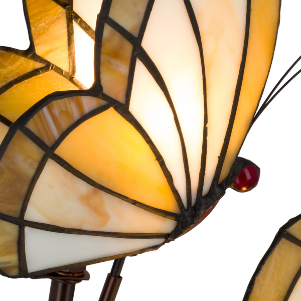 Tiffany vlinderlamp – Natuurlijke uitstraling – L 23 × B 17 × H 45 cm (Art. 8102)