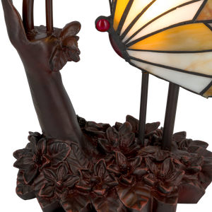 Tiffany vlinderlamp – Natuurlijke uitstraling – L 23 × B 17 × H 45 cm (Art. 8102)