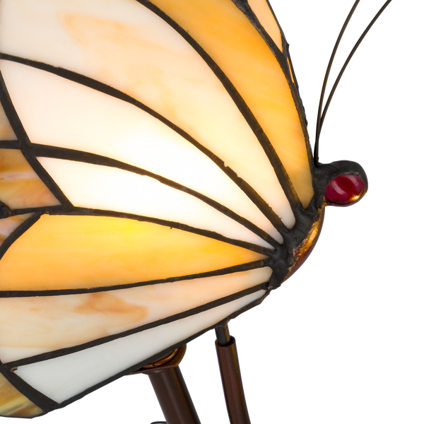 Tiffany vlinderlamp – Natuurlijke uitstraling – L 23 × B 17 × H 45 cm (Art. 8102)