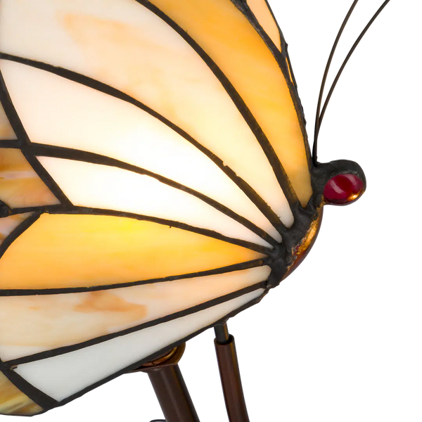 Tiffany vlinderlamp – Natuurlijke uitstraling – L 23 × B 17 × H 45 cm (Art. 8102)