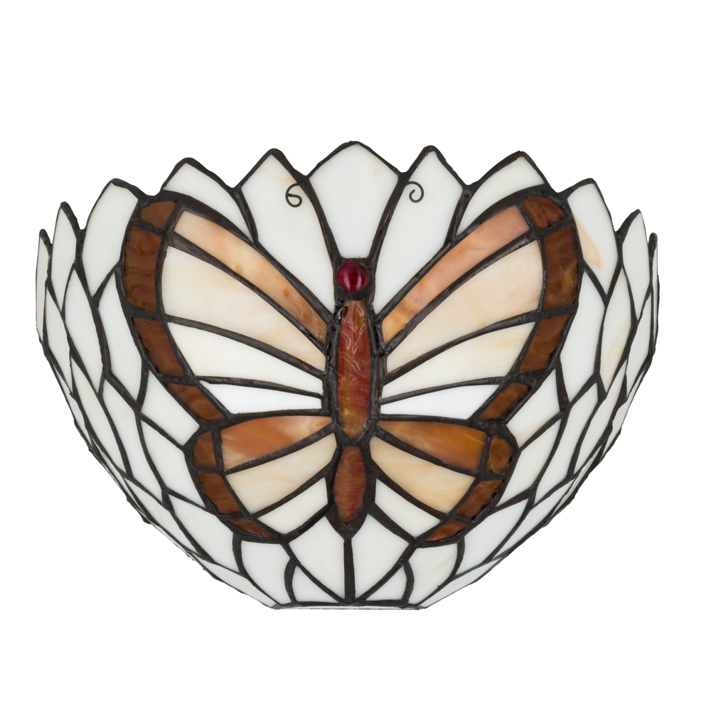 Tiffany vlinder wandlamp – Natuurlijke uitstraling – B 25 × H 14 cm (Art. 8250)