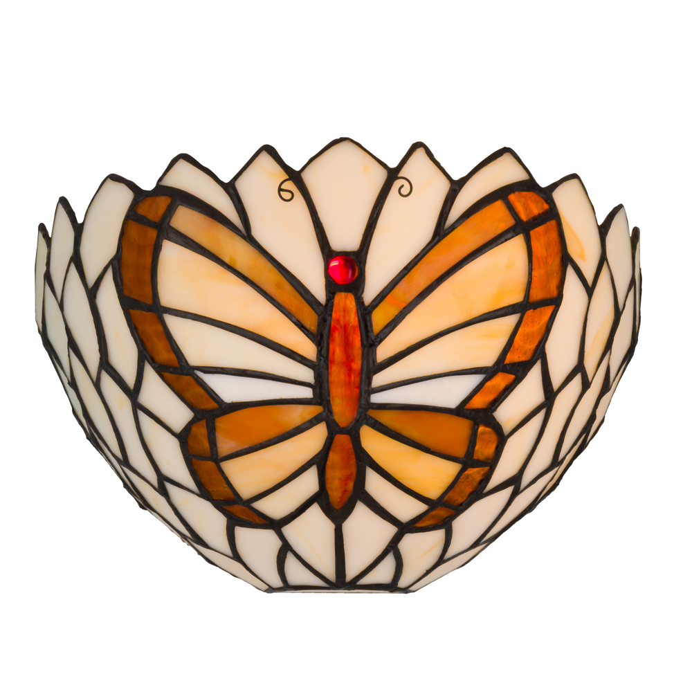 Tiffany vlinder wandlamp – Natuurlijke uitstraling – B 25 × H 14 cm (Art. 8250)
