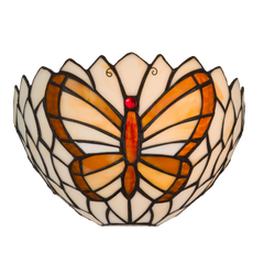 Tiffany vlinder wandlamp – Natuurlijke uitstraling – B 25 × H 14 cm (Art. 8250)