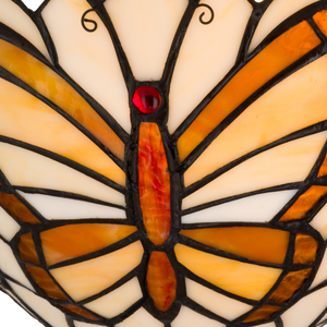 Tiffany vlinder wandlamp – Natuurlijke uitstraling – B 25 × H 14 cm (Art. 8250)
