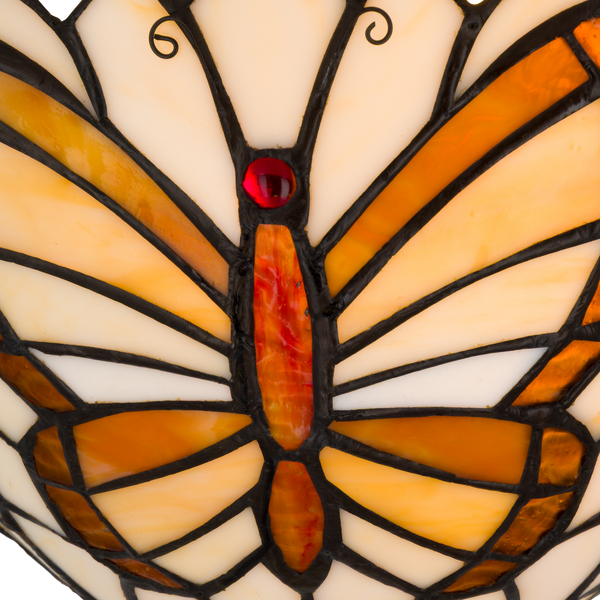 Tiffany vlinder wandlamp – Natuurlijke uitstraling – B 25 × H 14 cm (Art. 8250)