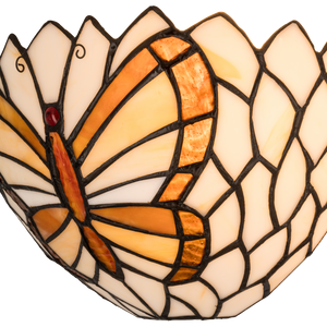 Tiffany vlinder wandlamp – Natuurlijke uitstraling – B 25 × H 14 cm (Art. 8250)