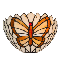 Tiffany vlinder wandlamp – Natuurlijke uitstraling – B 25 × H 14 cm (Art. 8250)
