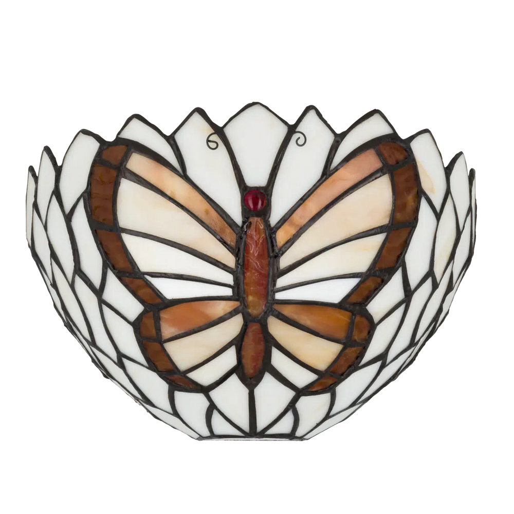 Tiffany vlinder wandlamp – Natuurlijke uitstraling – B 25 × H 14 cm (Art. 8250)