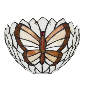 Tiffany vlinder wandlamp – Natuurlijke uitstraling – B 25 × H 14 cm (Art. 8250)