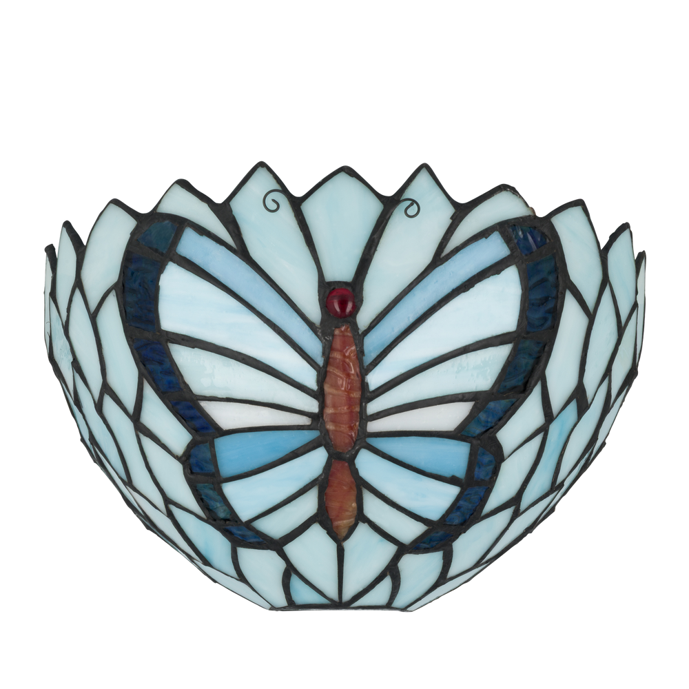 Tiffany vlinder wandlamp - B 25 CM x H 14 CM (Art. 8251)