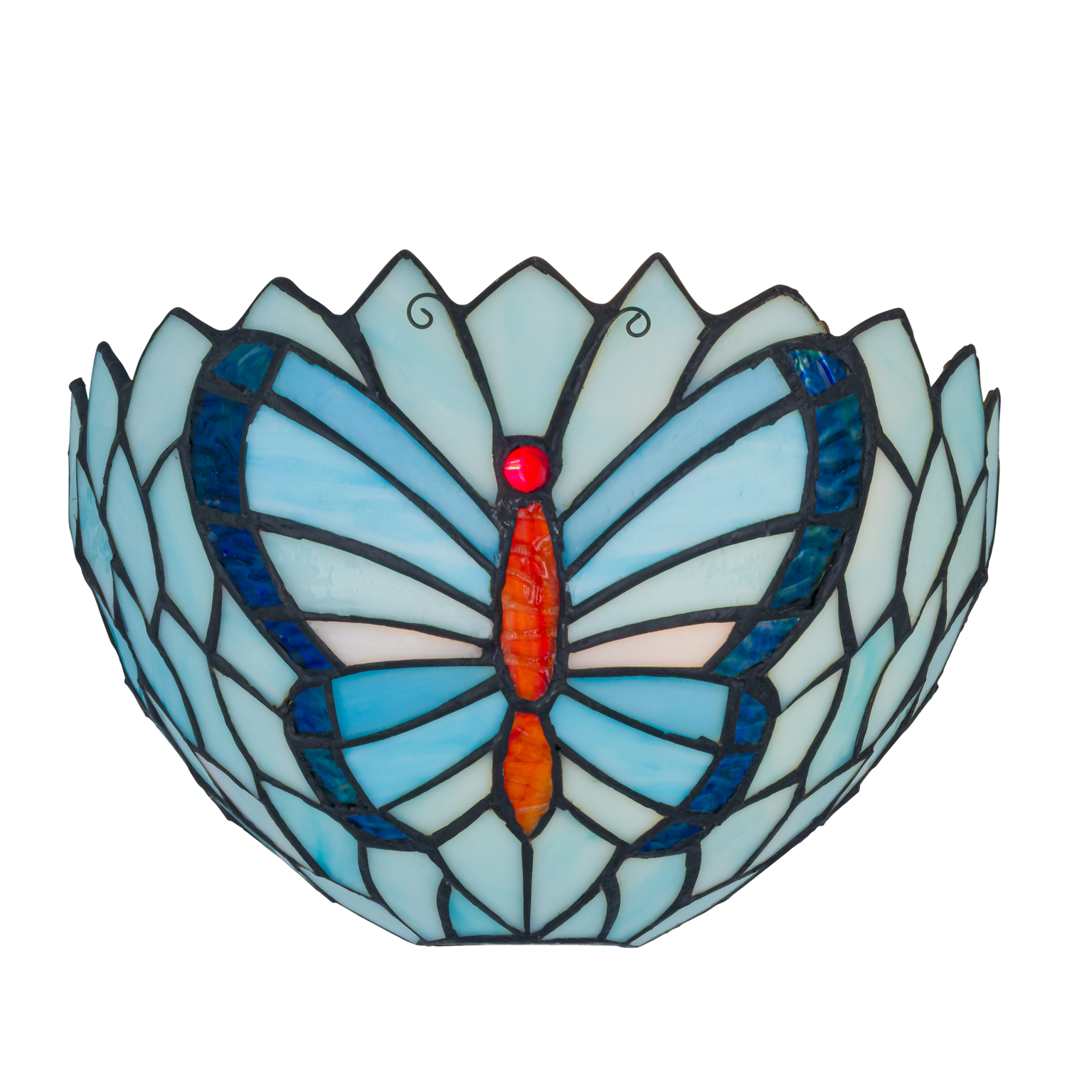 Tiffany vlinder wandlamp - B 25 CM x H 14 CM (Art. 8251)