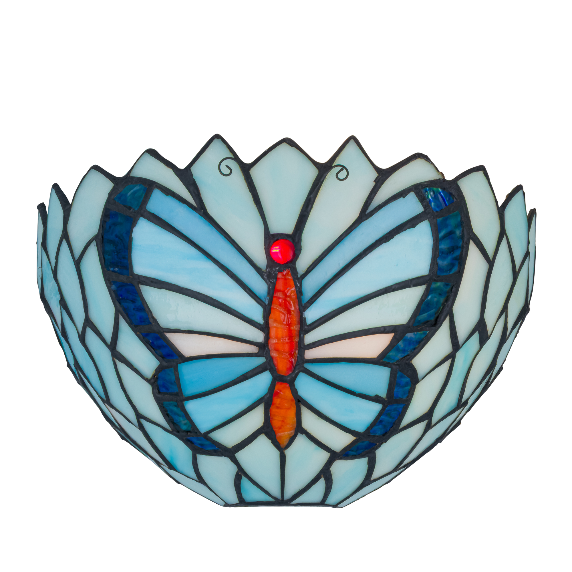 Tiffany vlinder wandlamp - B 25 CM x H 14 CM (Art. 8251)