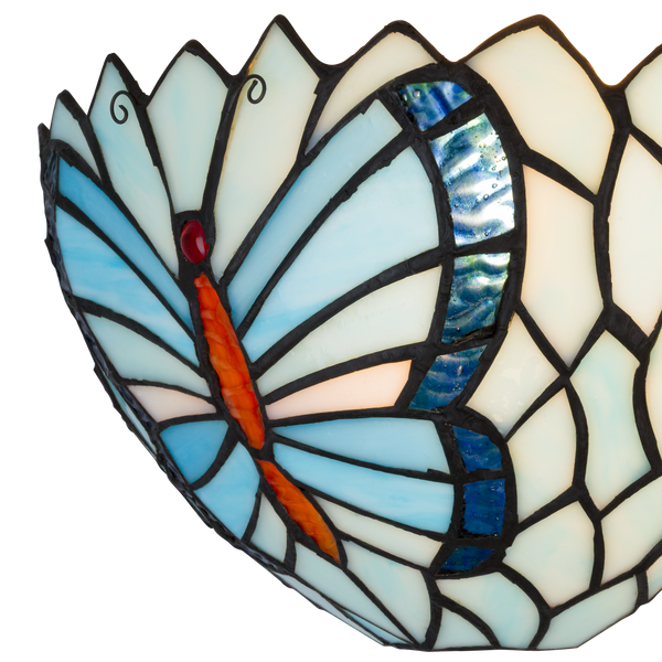 Tiffany vlinder wandlamp - B 25 CM x H 14 CM (Art. 8251)