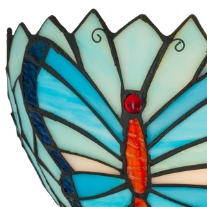 Tiffany vlinder wandlamp - B 25 CM x H 14 CM (Art. 8251)