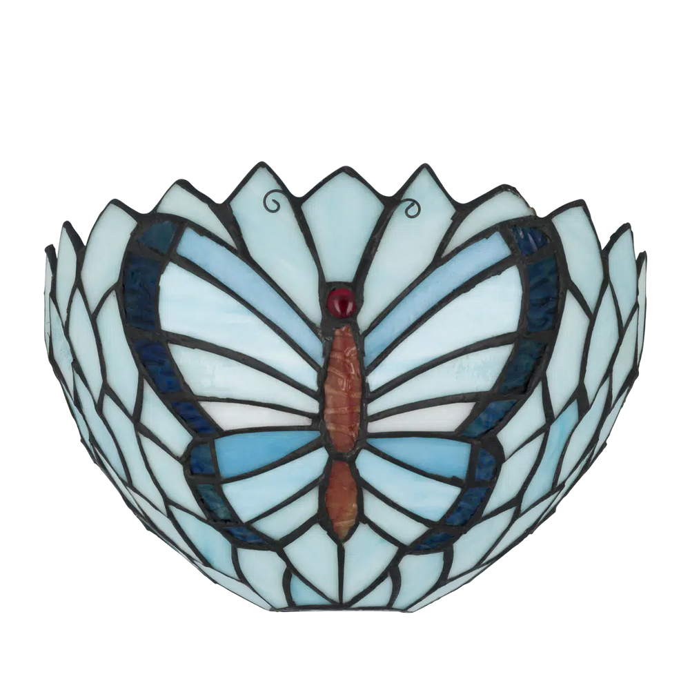 Tiffany vlinder wandlamp - B 25 CM x H 14 CM (Art. 8251)