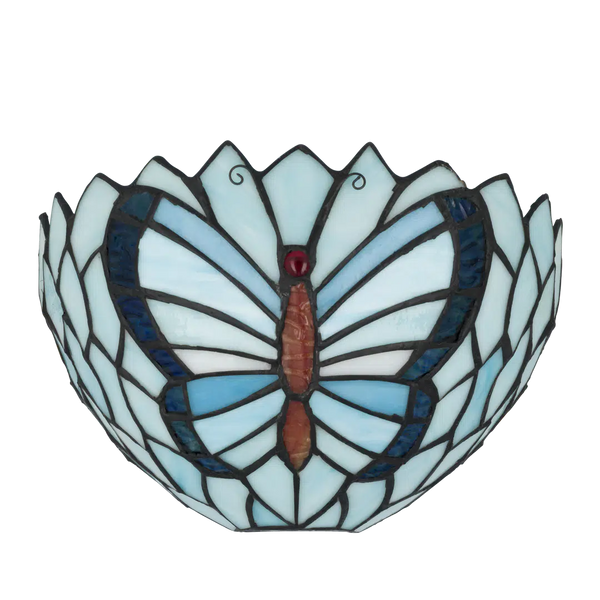 Tiffany vlinder wandlamp - B 25 CM x H 14 CM (Art. 8251)