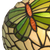 Detail Tiffany wandlamp vlinder van glas in lood in groentinten