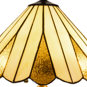 Tiffany tafellamp – Crème & Amber Symmetrisch – Ø 39,5 × H 59 cm (Art. 7052)