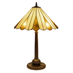 Tiffany tafellamp – Crème & Amber Symmetrisch – Ø 39,5 × H 59 cm (Art. 7052)
